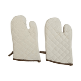 Cream Coated Cotton Fabric Heat-Resistant Oven Gloves for Baking & Kitchen Use - Bakeyy.com - India - Cream Coated Cotton Fabric Heat-Resistant Oven Gloves for Baking & Kitchen Use - Default Title