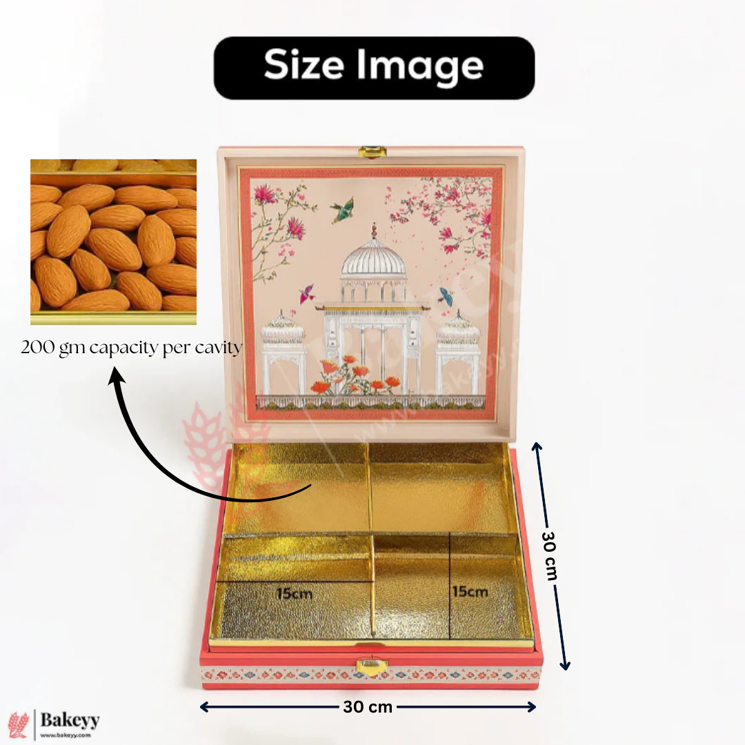 Elegant MDF Gift Hamper Box – Pink Heritage Dome Design | Pack of 1