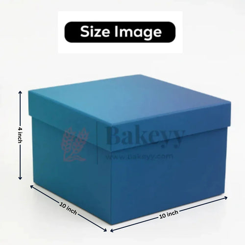 Premium Dual Shade Royal Blue Glitter Finish Rigid Hamper Box | Pack Of 1 - Bakeyy.com - India - Premium Dual Shade Royal Blue Glitter Finish Rigid Hamper Box | Pack Of 1 - 10x10x4 inch