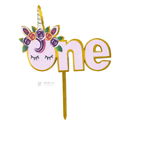 6 inch | Unicorn & Happy Birthday Cake Topper for Kids | Cute Cartoon Birthday Cake Decoration | pack of 5