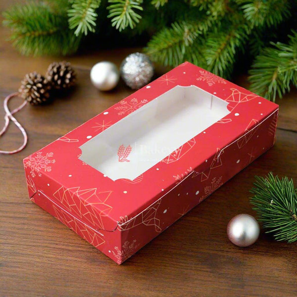 6 Brownie Box Christmas Red | With Window