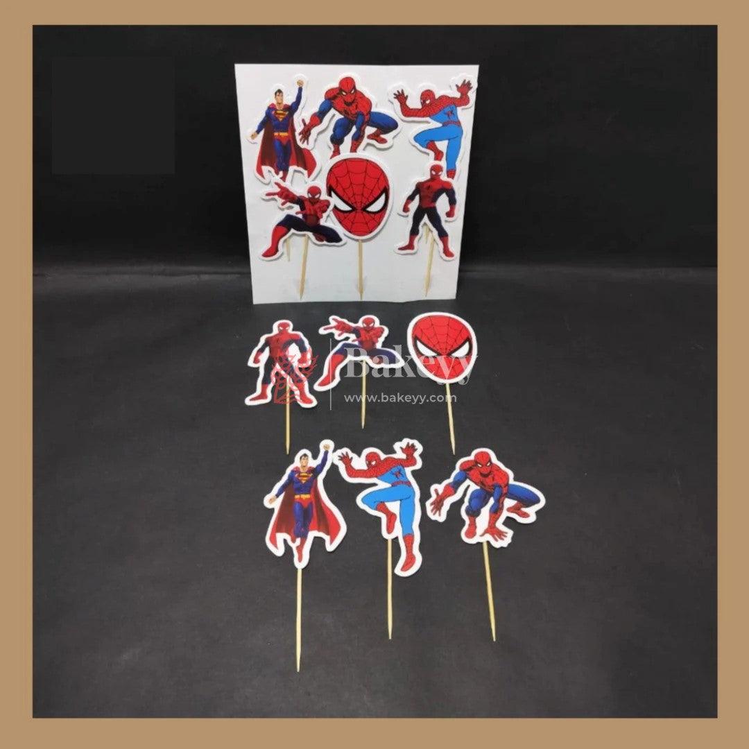 6pcs Spiderman theme Birthday Cake Topper| Cupcake Toppers| Bday Decorations Items - Bakeyy.com - India - 6pcs Spiderman theme Birthday Cake Topper| Cupcake Toppers| Bday Decorations Items - Default Title