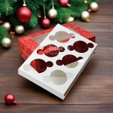 Festive Red Christmas 6 Cupcake Box | Christmas Collection | With Window - Bakeyy.com - India - Festive Red Christmas 6 Cupcake Box | Christmas Collection | With Window - Pack of 10