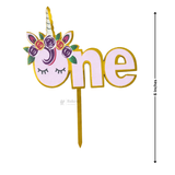 6 inch | Unicorn & Happy Birthday Cake Topper for Kids | Cute Cartoon Birthday Cake Decoration | pack of 5