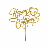 6 Inch Happy Birthday Acrylic Cake Topper | Assorted Designs | 6 Inch Size | Pack of 5
