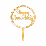 6 Inch | Happy Anniversary Cake Topper | Pack of 5