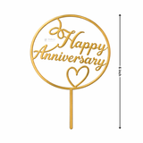 6 Inch | Happy Anniversary Cake Topper | Pack of 5