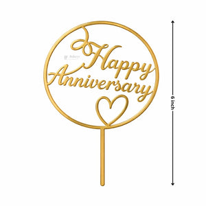 6 Inch | Happy Anniversary Cake Topper | Pack of 5 - Bakeyy.com - India - 6 Inch | Happy Anniversary Cake Topper | Pack of 5 - Design 1 125.00