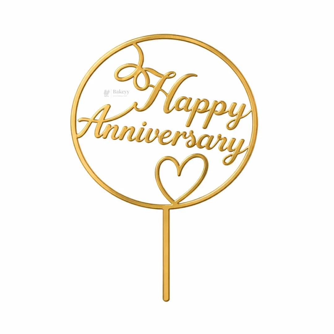 6 Inch | Happy Anniversary Cake Topper | Pack of 5 - Bakeyy.com - India - 6 Inch | Happy Anniversary Cake Topper | Pack of 5 - Design 4 125.00
