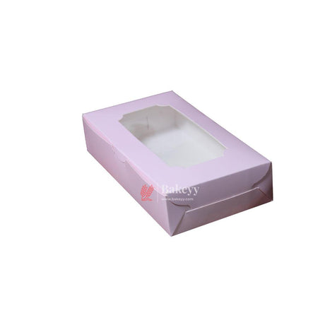 6 Brownie Box Pink Color |With Window - Bakeyy.com - India - 6 Brownie Box Pink Color |With Window - Pack Of 10