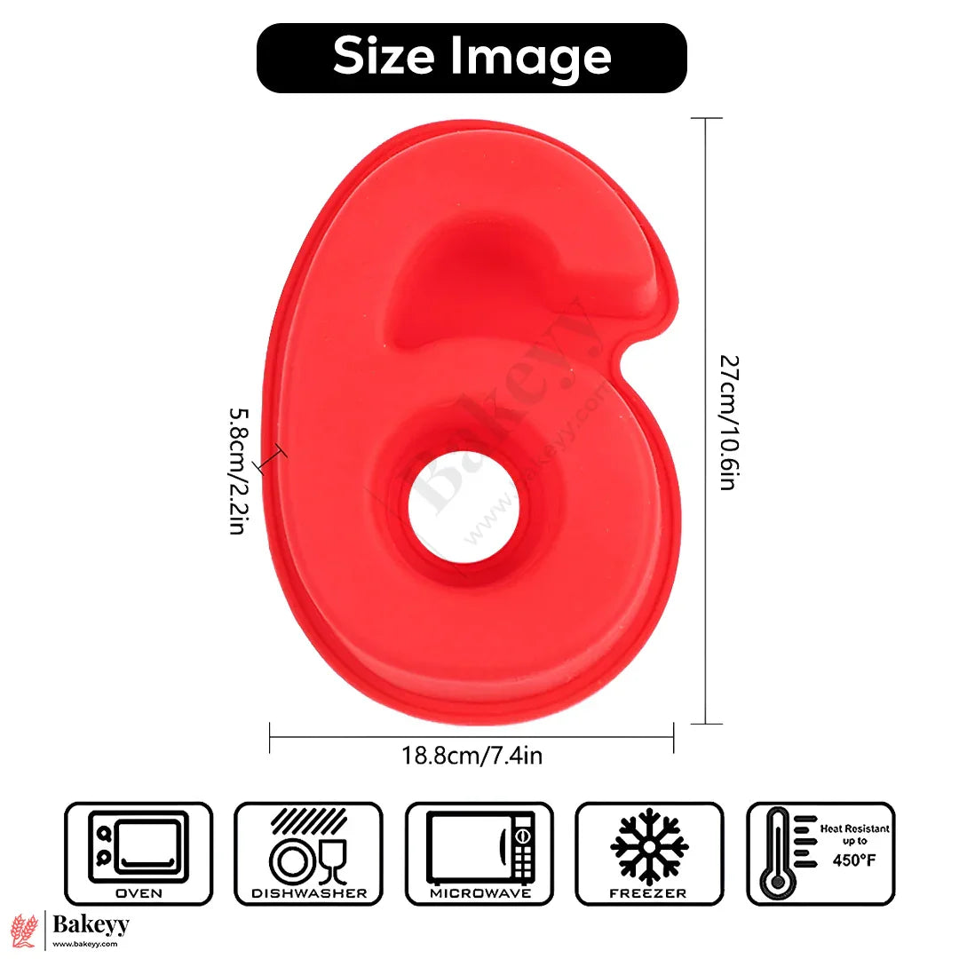 Silicone Number 6 Cake Mold – Non-Stick, Heat Resistant, Multipurpose Baking Mould  (Pack Of 1)