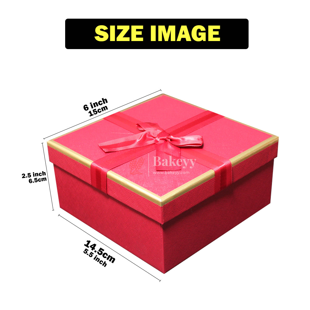 6x2.5x5.5 Inch Valentine Gift |Rectangle Shape Gift Box with Ribbon | Black | Grey | Pink | Maroon | Red | White