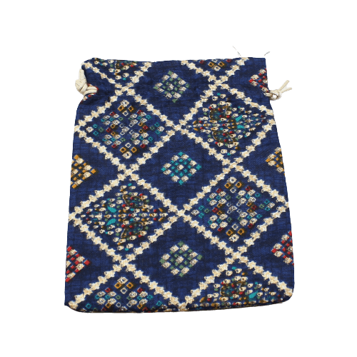 6x8 Bandhini Potli Bag Return Gifts For Ladies | Navy Blue Colour | Pack Of 10 - Bakeyy.com