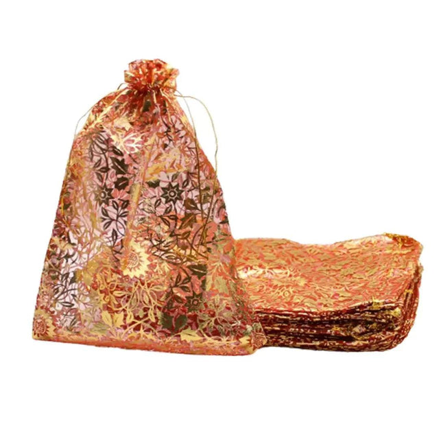 16x20 CM | Printed Organza Potli Bags | Pack of 40 | Red Colour | Candy Bag - Bakeyy.com - India - 16x20 CM | Printed Organza Potli Bags | Pack of 40 | Red Colour | Candy Bag - Default Title