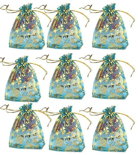 16x20 CM | Printed Organza Potli Bags | Pack of 40 | Sky Blue Colour | Candy Bag - Bakeyy.com - India - 16x20 CM | Printed Organza Potli Bags | Pack of 40 | Sky Blue Colour | Candy Bag - Default Title