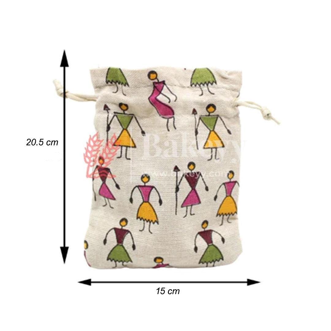 16x20 CM | Original Printed | Printed Potli Jute Bag (Mixed Designs) | Gift Return Gifts Bags | Drawstring Bags | Pack Of 10 - Bakeyy.com - India - 16x20 CM | Original Printed | Printed Potli Jute Bag (Mixed Designs) | Gift Return Gifts Bags | Drawstring Bags | Pack Of 10 - Default Title