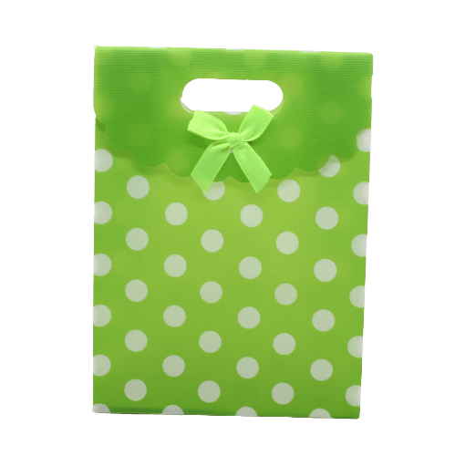 6x8 Inch Pvc Bag Polka Dot With Bow | Medium | Green Colour | Pack of 10 - Bakeyy.com - India - 6x8 Inch Pvc Bag Polka Dot With Bow | Medium | Green Colour | Pack of 10 - Default Title