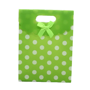 6x8 Inch Pvc Bag Polka Dot With Bow | Medium | Green Colour | Pack of 10 - Bakeyy.com - India - 6x8 Inch Pvc Bag Polka Dot With Bow | Medium | Green Colour | Pack of 10 - Default Title