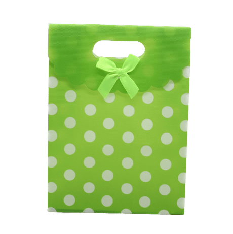 6x8 Inch Pvc Bag Polka Dot With Bow | Medium | Green Colour | Pack of 10 - Bakeyy.com - India - 6x8 Inch Pvc Bag Polka Dot With Bow | Medium | Green Colour | Pack of 10 - Default Title