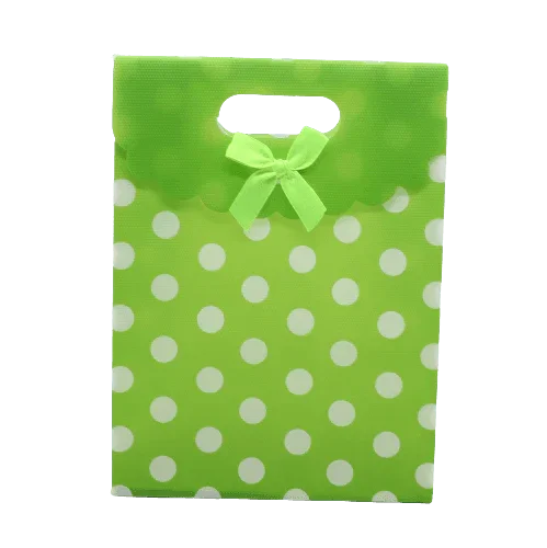 6x8 Inch Pvc Bag Polka Dot With Bow | Medium | Green Colour | Pack of 10 - Bakeyy.com - India - 6x8 Inch Pvc Bag Polka Dot With Bow | Medium | Green Colour | Pack of 10 - Default Title