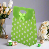 6x8 Inch Pvc Bag Polka Dot With Bow | Medium | Green Colour | Pack of 10 - Bakeyy.com - India - 6x8 Inch Pvc Bag Polka Dot With Bow | Medium | Green Colour | Pack of 10 - Default Title