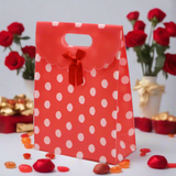 6x8 Inch Pvc Bag Polka Dot With Bow | Medium | Red Colour | Pack of 10 - Bakeyy.com - India - 6x8 Inch Pvc Bag Polka Dot With Bow | Medium | Red Colour | Pack of 10 - Default Title