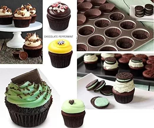 7 CM Brown Colour Cupcake Liners | 250 pcs | Baking Cup - Bakeyy.com