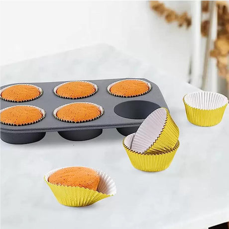 7 CM Gold Colour Cupcake Liners | 500 pcs | Baking Cup - Bakeyy.com - India - 7 CM Gold Colour Cupcake Liners | 500 pcs | Baking Cup - Default Title