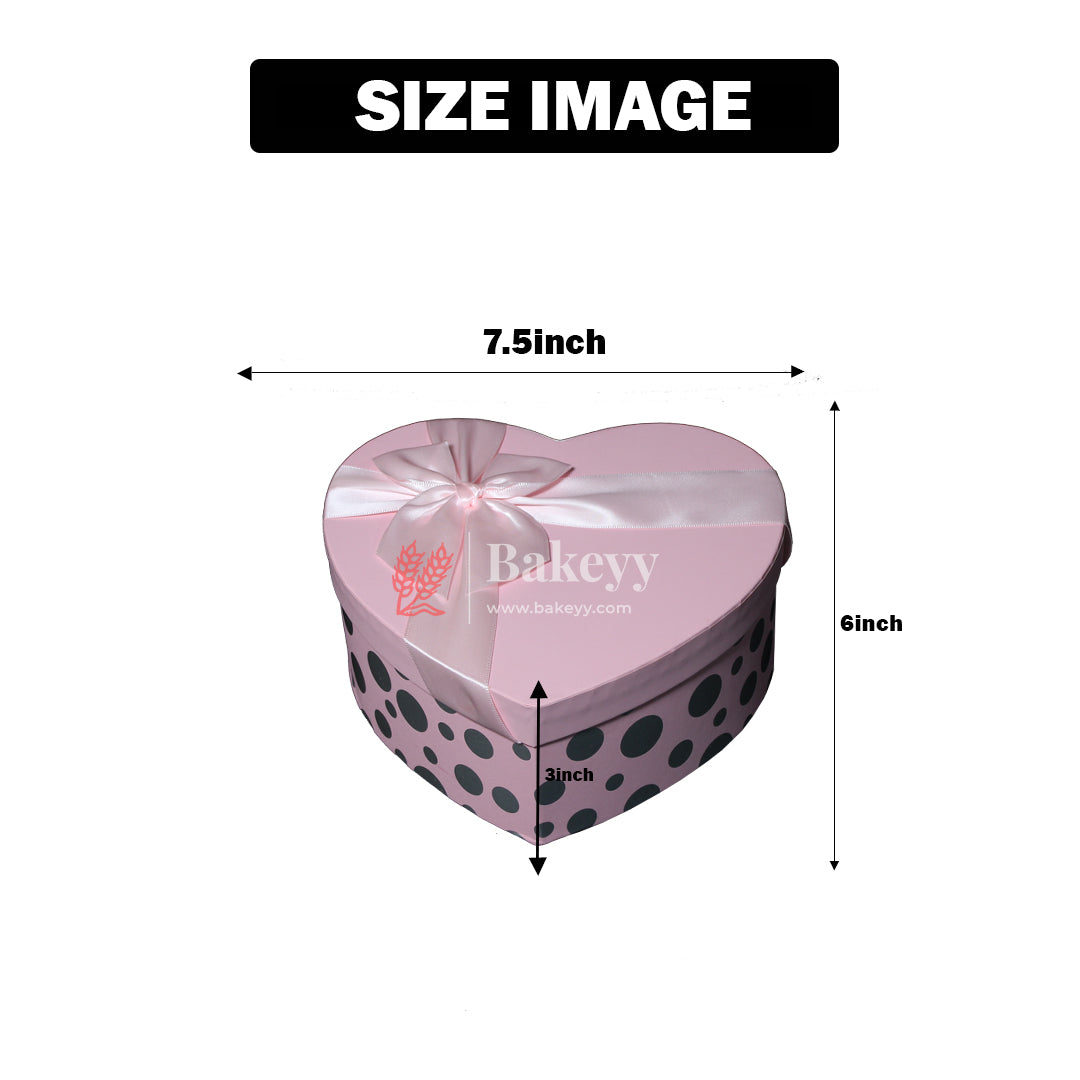 7.5x6x3 Inch | Valentine Gift | Heart Shape Gift Box with Ribbon |