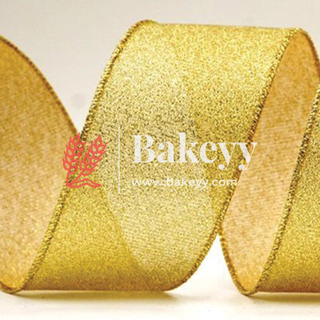 Gold satin ribbon for decoration | Gift wrapping | School project works | Opening ribbon | Multi-purpose use | - Bakeyy.com - India - Gold satin ribbon for decoration | Gift wrapping | School project works | Opening ribbon | Multi-purpose use | - 0.3 Inches