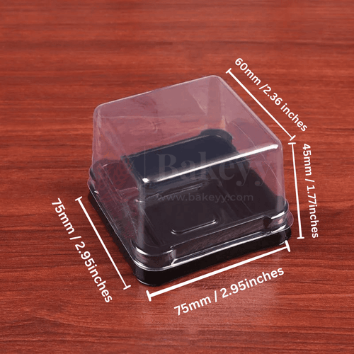 Individual Cupcakes And Pastry Container | Square Moon Cake Holder | Pack Of 10 | Large | C586 - Bakeyy.com - India - Individual Cupcakes And Pastry Container | Square Moon Cake Holder | Pack Of 10 | Large | C586 - GOLD