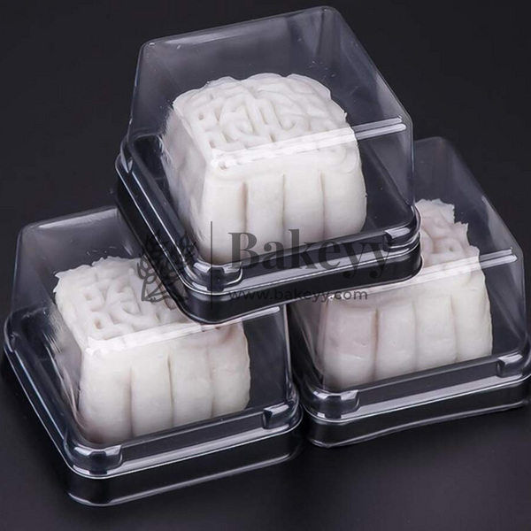 Individual Cupcakes And Pastry Container | Square Moon Cake Holder | Pack Of 10 | Large | C586