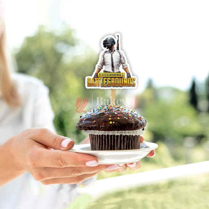 6pcs PUBG theme Birthday Cake Topper| Cupcake Toppers| Bday Decorations Items - Bakeyy.com