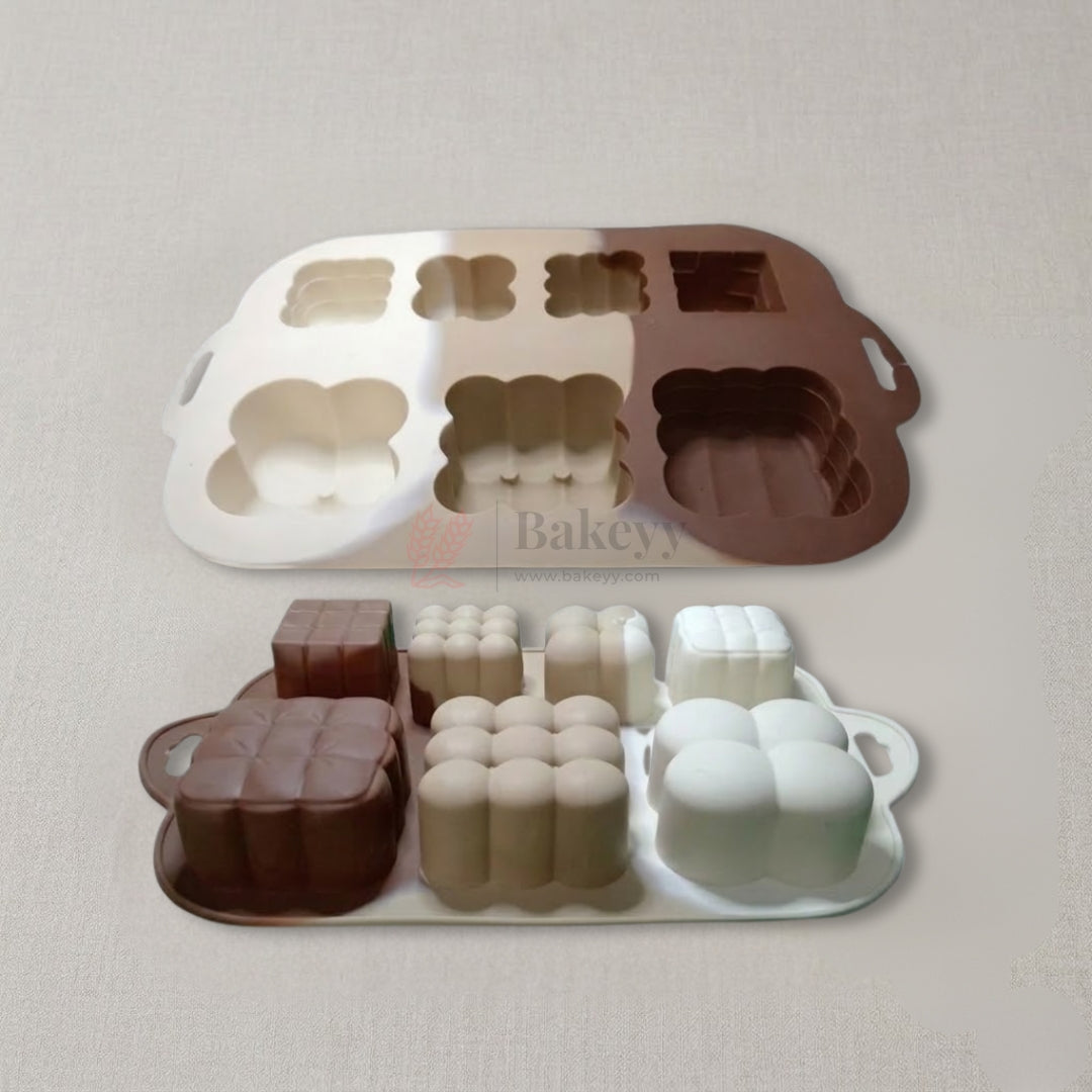 7 Cavity Geometric Bubble Cube Silicone Dessert & Chocolate Mould | Pack of 1