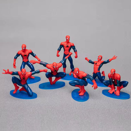 7 Pc Spiderman Cake Topper Set | Action Pose Figures | 2 Sizes Available | Pack of 1