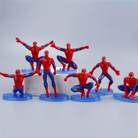 7 Pc Spiderman Cake Topper Set | Action Pose Figures | 2 Sizes Available | Pack of 1