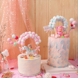 7 inch | Pom Pom Cake Topper Arch for Birthday & Baby Shower | Pastel Cake Decoration |  Pack of 1