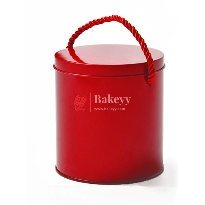 Round Decorative Storage Container Tin | Round Steel Coffee Cans with Lid for Tea Bags | Tea Sachets, Candy, Cookie, Crafts, Sugar, Gifts, Favors, Spice, Kitchen Organizer - Bakeyy.com