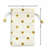 Premium Velvet Polka Dot Potli Bags for Elegant Gifting & Packing l Pack of 10 - Bakeyy.com - India - Premium Velvet Polka Dot Potli Bags for Elegant Gifting & Packing l Pack of 10 - Off-White / 18x24 370.00