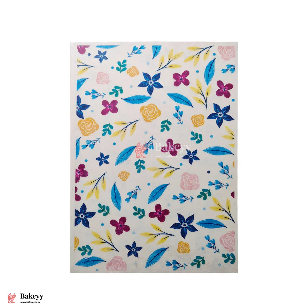 Colorful Edible Wafer Sheet – Vibrant Spring Floral Design | Pack Of 1