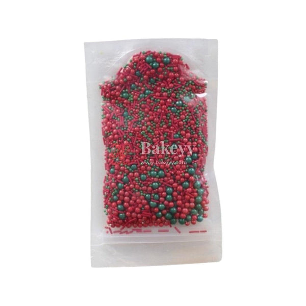 Green & Red Color Mixed Design Sprinklers | 100g - Bakeyy.com