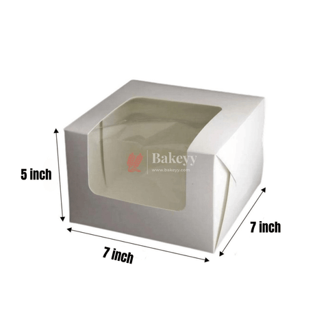 7x7x5 inch Plain Cake Box With Window | Birthday Cake boxes | Pack of 25 | - Bakeyy.com - India - 7x7x5 inch Plain Cake Box With Window | Birthday Cake boxes | Pack of 25 | - Default Title