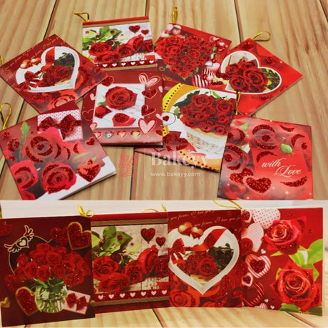 Red Rose Tags | Eco-Friendly | Tags with Golden Thread - Bakeyy.com - India - Red Rose Tags | Eco-Friendly | Tags with Golden Thread - Default Title