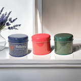 Decorative Round Tin Storage Containers || Stylish Multi-Purpose Tins || - Bakeyy.com - India - Decorative Round Tin Storage Containers || Stylish Multi-Purpose Tins || - Red