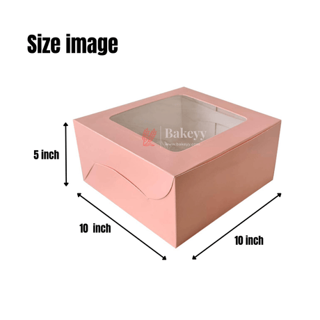 10x10x5 inch | Cake Box With Square Window | Birthday Cake boxes | Pack Of 25 | - Bakeyy.com - India - 10x10x5 inch | Cake Box With Square Window | Birthday Cake boxes | Pack Of 25 | - Default Title