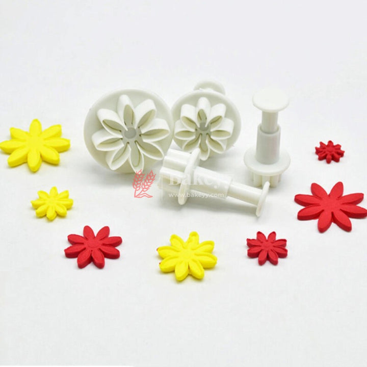 4pcs Daisy Plunger Cutters Fondant Tool - Bakeyy.com