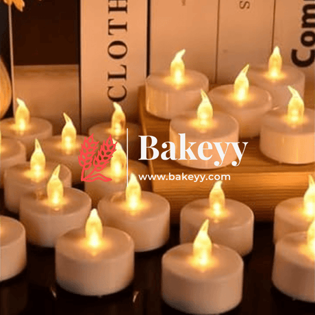 Acrylic LED Tea Light Candle Smokeless | Perfect for Decoration | Battery Operated LED Candle Twilight Diya (24 Pc) | - Bakeyy.com - India - Acrylic LED Tea Light Candle Smokeless | Perfect for Decoration | Battery Operated LED Candle Twilight Diya (24 Pc) | - Default Title