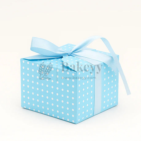 Luxury Polka Dot Goodie Boxes | Elegant Printed Gift Boxes with Ribbons | Pack of 10 - Bakeyy.com - India - Luxury Polka Dot Goodie Boxes | Elegant Printed Gift Boxes with Ribbons | Pack of 10 - Pink / Small