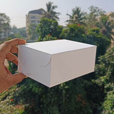 7x5x3 Inch White ITC Back Cake Box | Food-Grade Premium Bakery Packaging Box | Pack of 25