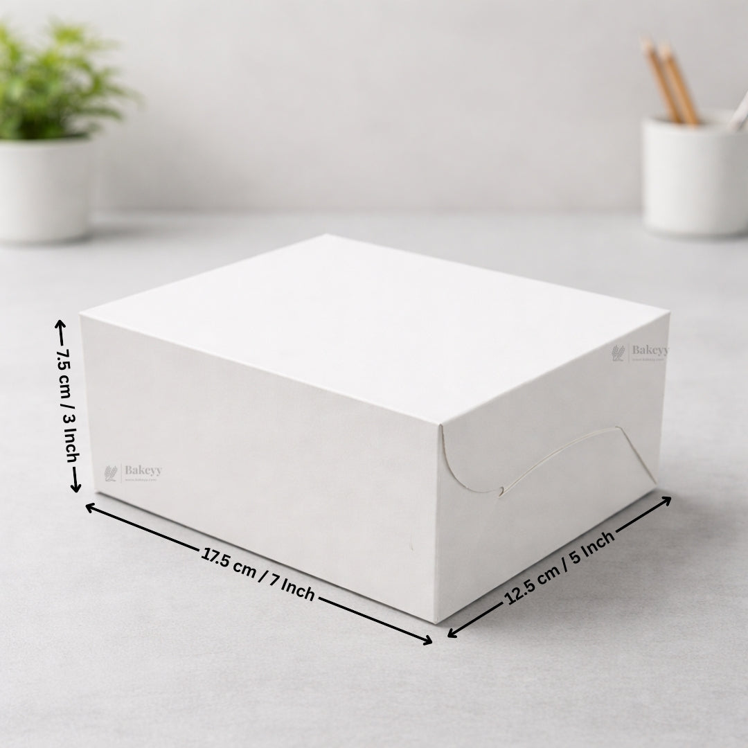 7x5x3 Inch White ITC Back Cake Box | Food-Grade Premium Bakery Packaging Box | Pack of 25